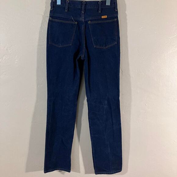 Vintage 80s Rustler Yellow Tab Dark Wash Denim Western Cowboy‎ Jeans - Picture 3 of 7